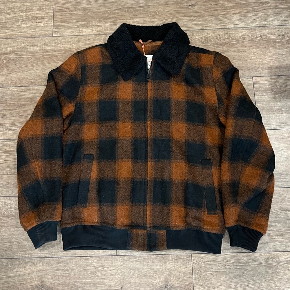 Weatherproof Vintage Plaid Bomber Sherpa Collar Jacket